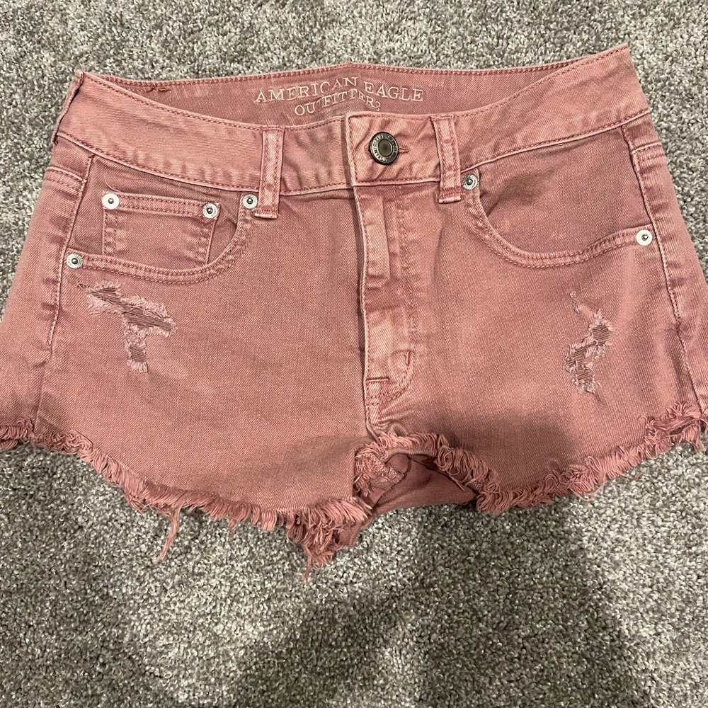 American Eagle Distressed Stretch Jean Shorts
